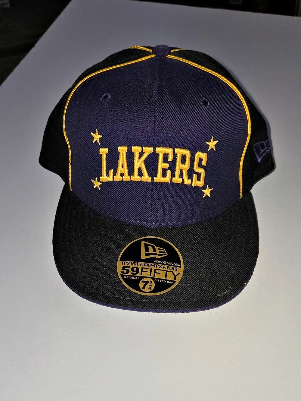 New Era Los Angeles Lakers Hardwood Classics 59FIFTY Fitted Hat Black & Purple 7